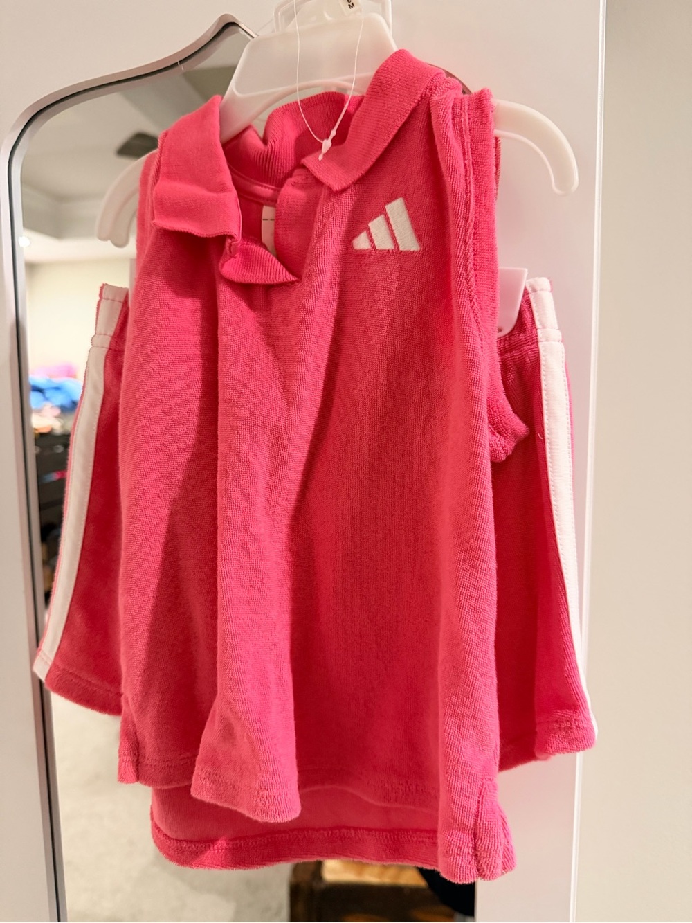 Adidas Toddler Pink Sleeveless Polo set